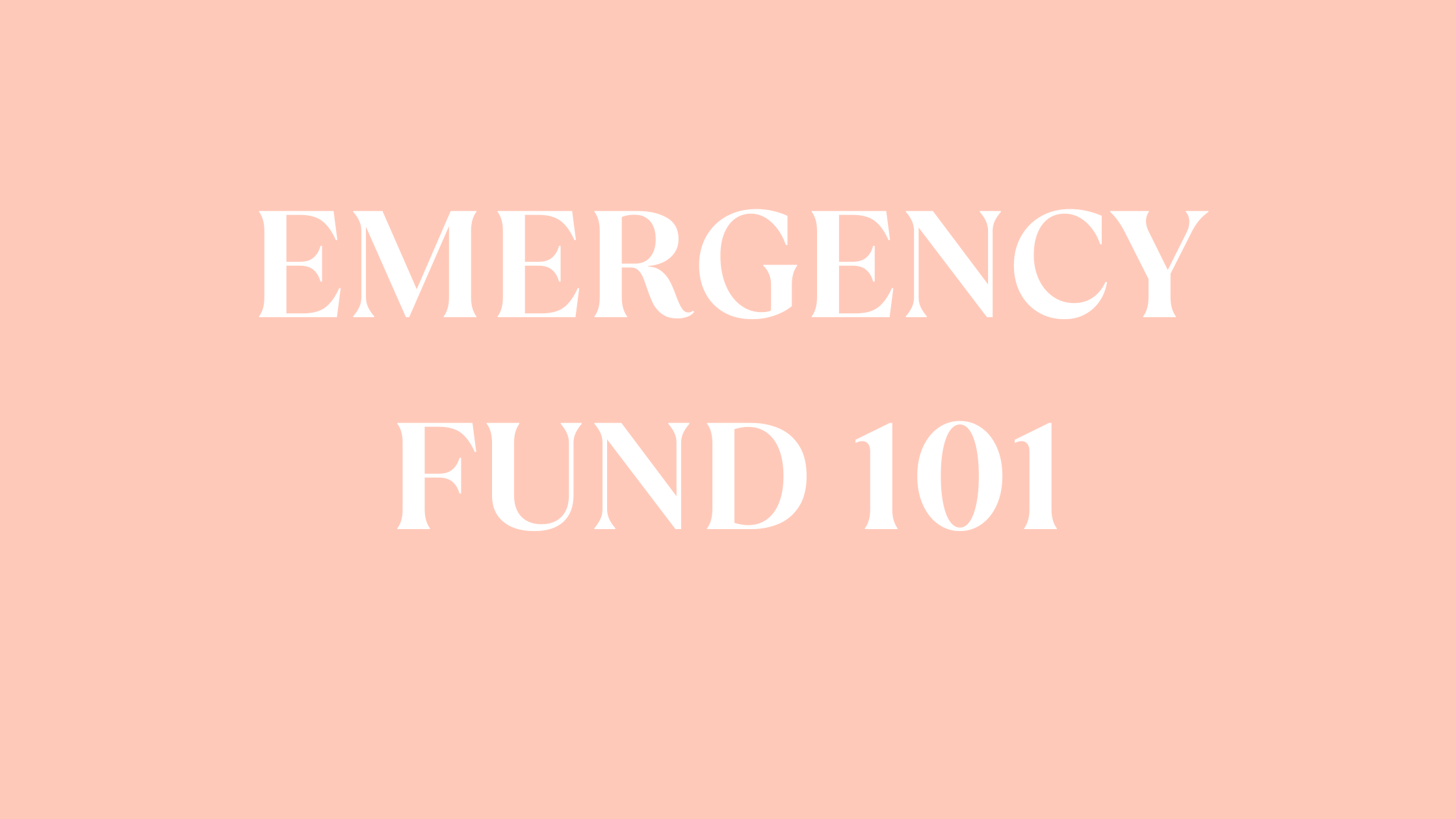 Emergency Savings Account 101