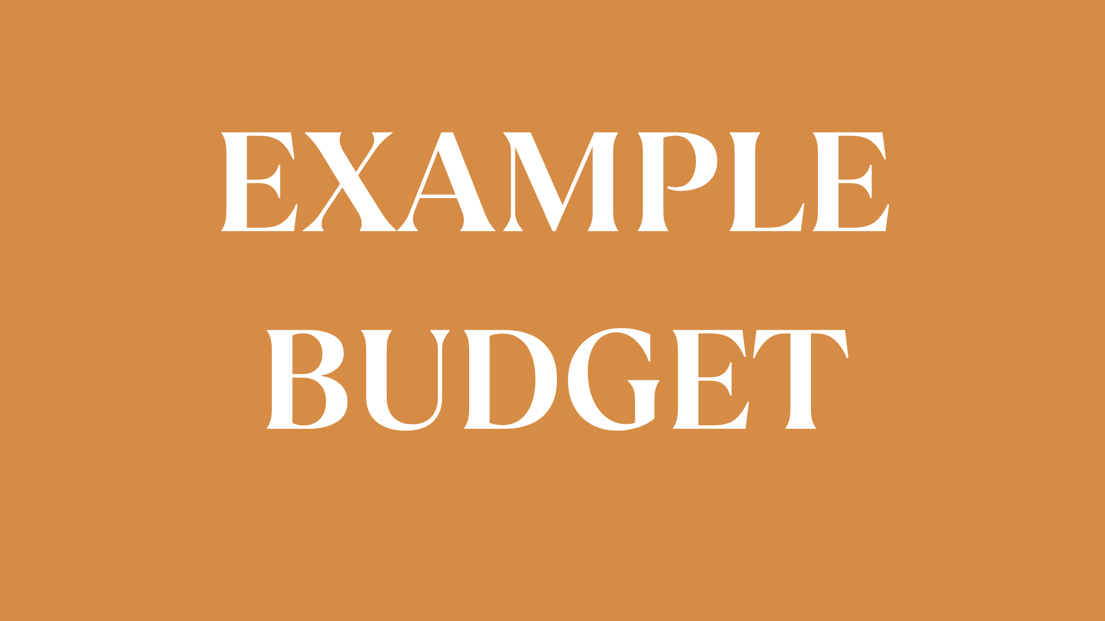Example Monthly Budget Breakdown!